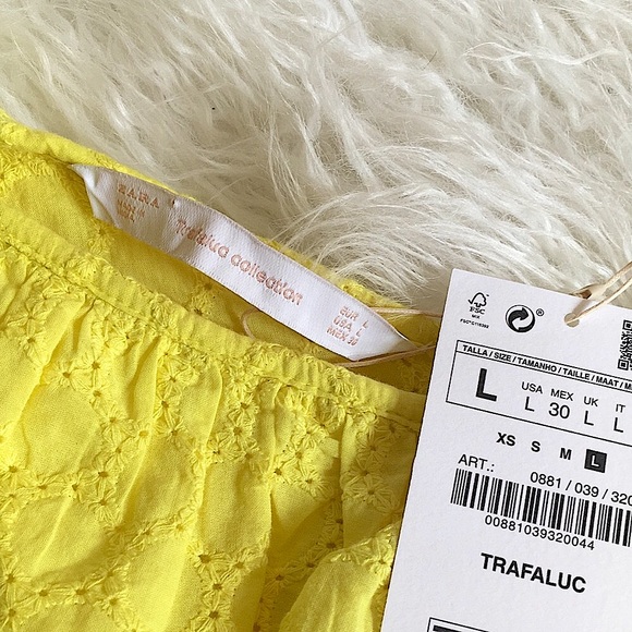 NWT📌 Zara Eyelet One Shoulder Ruffle Crop Top - Picture 3 of 8